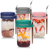 6 x RAW Customer Returns UHAPEER glass cereal cup to go with lid and spoon, set of 4 yogurt cups to go with lid and spoon, 600ml preserving jars overnight oats jars, salad cups for yogurt, porridge, cornflakes, muesli - RRP €162.3