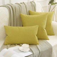 1 x RAW Customer Returns MIULEE cushion covers cushion cover decorative cushion linen look decorative cushion cover sofa cushion couch cushion decoration cross with hidden zipper for sofa bedroom set of 2 40 x 40 cm yellow - RRP €15.12