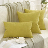 1 x RAW Customer Returns MIULEE cushion covers cushion cover decorative cushion linen look decorative cushion cover sofa cushion couch cushion decoration cross with hidden zipper for sofa bedroom set of 2 40 x 40 cm yellow - RRP €15.12