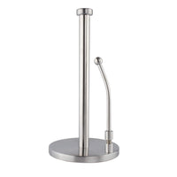 1 x RAW Customer Returns High clamp arm kitchen roll holder, brushed steel Kitchen roll holder made of stainless steel standing - Stable and durable paper roll holder - RRP €17.14