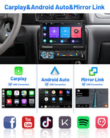 1 x RAW Customer Returns Hikity Car Radio 1 DIN Carplay with 7 Inch Auto Retractable Touch Screen Android Auto Car Radio Bluetooth FM Mirror Link SWC EQ USB TF AUX DVR Input NOT Included Rear View Camera - RRP €122.34