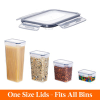 1 x RAW Customer Returns Lifewit 24 Airtight Food Storage Containers, with Universal Lids, Food Container Organizer with Labels for Cereals, Flour, Sugar and Dry Foods, BPA Free - RRP €40.33