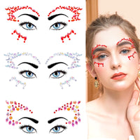 7 x Brand New Glittering face stones for festivals and parties - set of 3 self-adhesive rhinestones for sparkling make-up - RRP €53.69