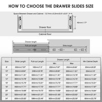 1 x RAW Customer Returns SHUHANG drawer rails full extension 45 kg load capacity with ball bearing drawer extension 200 250 300 350 400 450 500 550 600 mm, side mounting 1 pair - RRP €17.98