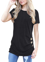 1 x RAW Customer Returns MOLERANI Women s Casual Short Sleeve T-Shirt Blouse Tops with Round Neck and Loose Tunic T-Shirt Black, XL  - RRP €21.95