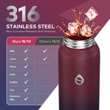 1 x RAW Customer Returns WEMEET drinking bottles made of stainless steel with removable straw 1 liter, 18 10 stainless steel water bottle with removable straps, leak-proof double-walled for outdoor, work, children, school RED BLACK - RRP €19.66