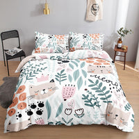 1 x RAW Customer Returns HOSIMA Cartoon Cat Bedding Set for Adults Boys Girls Cartoon Cat Print Duvet Cover with 2 Pillowcases Cartoon Cat05 M  - RRP €37.99