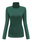 1 x Brand New SSLR Thermal T-Shirt Long Sleeve Turtleneck Slim Fit Basic Tops Brushed Turtle Sweater, Dark Green, M - RRP €22.8