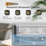 1 x RAW Customer Returns Ultrasonic cleaning device, ultrasonic cleaner for glasses, jewelry, watches, dentures, glasses cleaning device with powerful cleaning with 47 kHz and 5 modes, 600ml - RRP €50.41