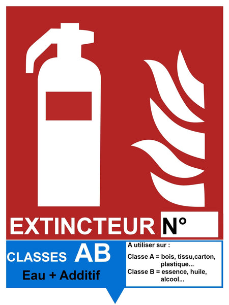 1 x RAW Customer Returns Vinyl sticker - Fire extinguisher signage AB Water Additive - L.150 x H.200 mm - 1 - RRP €10.78