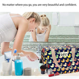 1 x RAW Customer Returns Toiletry Bag for Women Portable Cosmetic Bag Large Toiletries Organizer Wash Bag Kit Girls Makeup Travel Pouch Cosmetic Bag Floral, Duck - RRP €32.4