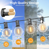 1 x RAW Customer Returns Outdoor fairy lights with power 45M - outdoor fairy lights with 75 2 LED bulbs, weatherproof, dimmable, warm white, outdoor garland fairy lights for patio, balcony, garden, camping - RRP €69.99