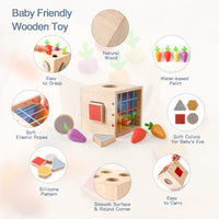 1 x RAW Customer Returns Mamimami Home Montessori wooden toy from 1 2 3 years, carrot plug-in game, wooden motor skills cube toy for children, boys and girls, sensory sorting game, shape sorter, learning toy gift - RRP €17.95