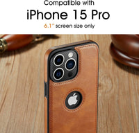 1 x RAW Customer Returns Sibada Leather Case for iPhone 15 Pro Mobile Phone Cases Logo Visible Premium Leather Classic Luxury Elegant Thin iPhone 15pro Cover 2023 6.1 - Brown - RRP €25.5