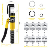 1 x RAW Customer Returns Brileine hydraulic crimping pliers - hydraulic crimping pliers 4-70 mm , 9 sets of crimping dies for copper-aluminium cable lugs - RRP €50.41