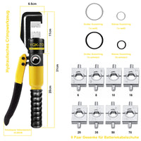 1 x RAW Customer Returns Brileine hydraulic crimping pliers - hydraulic crimping pliers 4-70 mm , 9 sets of crimping dies for copper-aluminium cable lugs - RRP €50.41