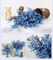 1 x RAW Customer Returns JAKY-Global Artificial Flowers Pack of 6 Dried Fake Silk Flowers Babysbreath Plant Decoration for Wedding Bouquets Home Garden Party Flower Decoration Blue  - RRP €16.13