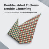 2 x Brand New Pawaii Dog Scarf 2 Pack Christmas Headscarves Dog Scarf Triangular Scarf, Dog Scarf Double-Sided Patterns, Cotton Stylish Dog Bandanas for Small and Large Dogs L 86.4 cm , Green and Red  - RRP €20.54