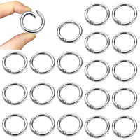 1 x RAW Customer Returns KYYLZ 20 pieces key rings, key chain rings, 28 mm stainless steel spring clasp round spring O-ring, key ring DIY key chain accessories for keys and crafts - RRP €8.99