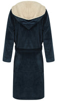 1 x RAW Customer Returns John Christian Men s Warm Fleece Dressing Gown with Hood - Blue Grey XXL  - RRP €45.99