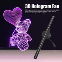 1 x RAW Customer Returns 3D Hologram Fan WiFi Projector, 224 LED Light Beads, 1080P 16.5 Inch Hologram Video Advertising Projector for Business, Party Etc - RRP €54.26