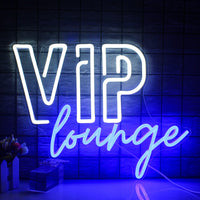 1 x RAW Customer Returns VIP Lounge Neon Sign for Wall Decoration, VIP Neon Light for Room Decoration, VIP Neon Sign with USB Powered for Hotel, Club, Cafe, Bar, Office, Shopping Center, Game Room White Blue  - RRP €39.06