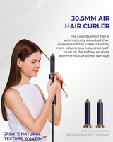 1 x RAW Customer Returns 6 in 1 air styler, round brush hair dryer set with 6 attachments, drying, straightening, curling, giving volume, massaging the scalp, ion care, styling brushes for all hair types - RRP €70.75