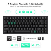 1 x RAW Customer Returns RK ROYAL KLUDGE RK84 Wireless Bluetooth 2.4Ghz 75 RGB Mechanical Gaming Keyboard, THREE Mode Connectable Keyboard with Hot-Swappable Tactile Brown Switch, Black - RRP €99.99