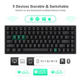 1 x RAW Customer Returns RK ROYAL KLUDGE RK84 Wireless Bluetooth 2.4Ghz 75 RGB Mechanical Gaming Keyboard, THREE Mode Connectable Keyboard with Hot-Swappable Tactile Brown Switch, Black - RRP €99.99