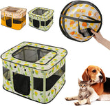 1 x RAW Customer Returns Puppy Run Foldable Puppy Playpen Animal Playpen Indoor Dog Playpen for Small Medium Large Cat Enclosure with Carry Bag Dog Playpen for Home Indoor 90 x 70 x 60 cm, Green  - RRP €31.25