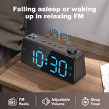 1 x RAW Customer Returns ANJANK Digital Alarm Clock Radio - Dual Alarm Clock with Day of the Week Weekend, 0-100 Dimmer, USB Port, Snooze, Large Display, Easy to Use, Digital Clock for Kids Teens Elderly - RRP €26.99