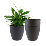 1 x RAW Customer Returns T4U 22cm Self-Watering Flower Pot with Water Indicator Black Set of 4, Self-Watering Water Storage Planter Planter for Indoor and Outdoor Use - RRP €43.09