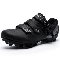 1 x RAW Customer Returns Fenlern Men s MTB Shoes Breathable Lightweight Cycling Shoes 2 Bolts Cycling Shoes Hard Soles Bicycle Shoes with Buckle Solid Black, 47 EU  - RRP €49.49