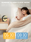 1 x RAW Customer Returns Smiling Shark Wake Up Light, Smart LED Alarm Light Small Black With Bluetooth Speaker Wireless Charging 16 Million Colors For Adults Children, Bedside Alarm Clock Light - RRP €44.26