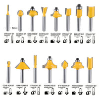 1 x RAW Customer Returns 15 Piece Milling Cutter Set, 6.35 mm 1 4 Inch Shank, Woodworking Router Bit Wood Milling Cutter, Router Tool with Wooden Case and Wrench, for Woodworking and DIY - RRP €23.11