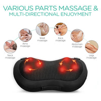 1 x RAW Customer Returns VOYOR-HEALTH Back and Neck Massager, Shiatsu Neck Massager Pillow with Heat, 6 Rotating Nodes for Waist, Legs, Foot, Body Pain Relief, Relaxation at Home Office Car YZ100 - RRP €43.99