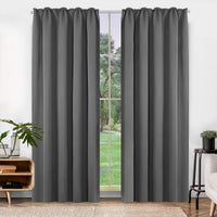 1 x RAW Customer Returns Deconovo Curtains Cold Protection Opaque Curtain with Ruffle Tape Winter, 220x140 cm Height x Width , Light Grey, Set of 2 - RRP €37.49