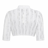 1 x RAW Customer Returns  Women s Dirndl Blouse White Elegant and Beautiful 34-44 Dirndl Blouse with Lace Long Sleeve Traditional Blouse for Oktoberfest, White, 42 - RRP €33.26