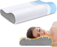 1 x RAW Customer Returns Ecosafeter Contoured Memory Foam Pillow - Deep Sleep Orthopedic Neck Pillow, Hypoallergenic Washable Soft Support Premium Quality Non-Standard Size  - RRP €26.87