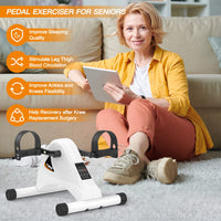 1 x RAW Customer Returns TODO Mini Exercise Bike Electric, Fitness Bike Arm and Leg Trainer While Sitting for Seniors Sports Equipment at Home with Remote Control and Large Display White  - RRP €95.99