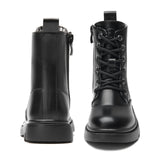 1 x RAW Customer Returns DADAWEN Boys Boots Waterproof Girls Lace-up Ankle Boots, Black B, 33 EU - RRP €37.3