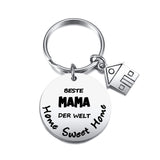 1 x Brand New JSDDE Stainless Steel Home Keyring with Engraving Best MOM in the World Cute Pendant with Creative Design Charms Keychain Keyrings Key Chain Gift for Dad Mom - RRP €27.6