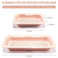 9 x Brand New Eyourlife Over Sink Basket, Sink Strainer Shelf, Multifunctional Kitchen Adjustable Dish Drainer Rack, Fruit Vegetable Dish Rack 2 Gray 1pc Pink  - RRP €194.4