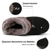 1 x RAW Customer Returns Mishansha Women s Winter Home Slippers Memory Foam Plush Slippers Deep Black, Gr.39 - RRP €23.99