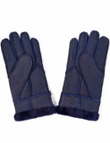 1 x Brand New YISEVEN Women s Winter New Leather Gloves Sheepskin Warm Thick Wool Fur Velvet Lining Thermal Wrist Driving Gift,Navy Blue L - RRP €22.8