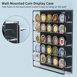 1 x RAW Customer Returns HHUXIUE Challenge Coin Display Case for Coins, Acrylic Military Challenge Coin Holder with Removable Shelves and Magnetic Door, Coin Box for 45 Military Medals, Poker Chip, Transparent - RRP €39.99