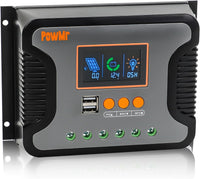 1 x RAW Customer Returns PowMr PWM 60A Solar Charge Controller 12V 24V 36V 48V Auto Intelligent Solar Panel Regulator with Dual USB Port and Adjustable LCD Display for AGM, Gel, Flooded and Lithium Battery - RRP €49.98