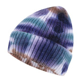 1 x Brand New Knitted Beanie for Men Women Tie-Dye Beanie Warm Beanie Multicolor Beanie Creative Outdoor Beanie Soft Beanie Durable Beanie Fashion Accessories for Autumn and Winter Dark Cyan  - RRP €9.13