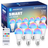 1 x RAW Customer Returns Aigostar Mesh - 12W A60 Alexa Bluetooth Mesh Light Bulbs, Smart Bulb Works with Alexa, Alexa E27 LED Bulb 1150LM RGB 2700K-6500K, 6 Units With Bluetooth Remote Control  - RRP €47.99