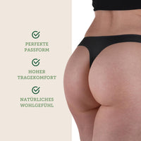 2 x RAW Customer Returns Basic Treasure Pack of 4 Bamboo String Briefs Thong Set for Women, Made of Soft Bamboo, Sexy Brazilian Seamless Thong, Breathable No Show G-String String, M  - RRP €30.24